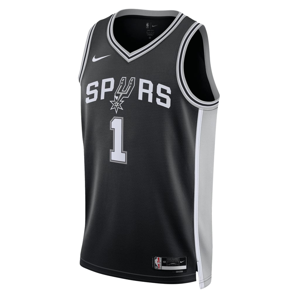 Nike Victor Wembanyama #1 San Antonio Spurs Black Icon Edition Swingman Jersey