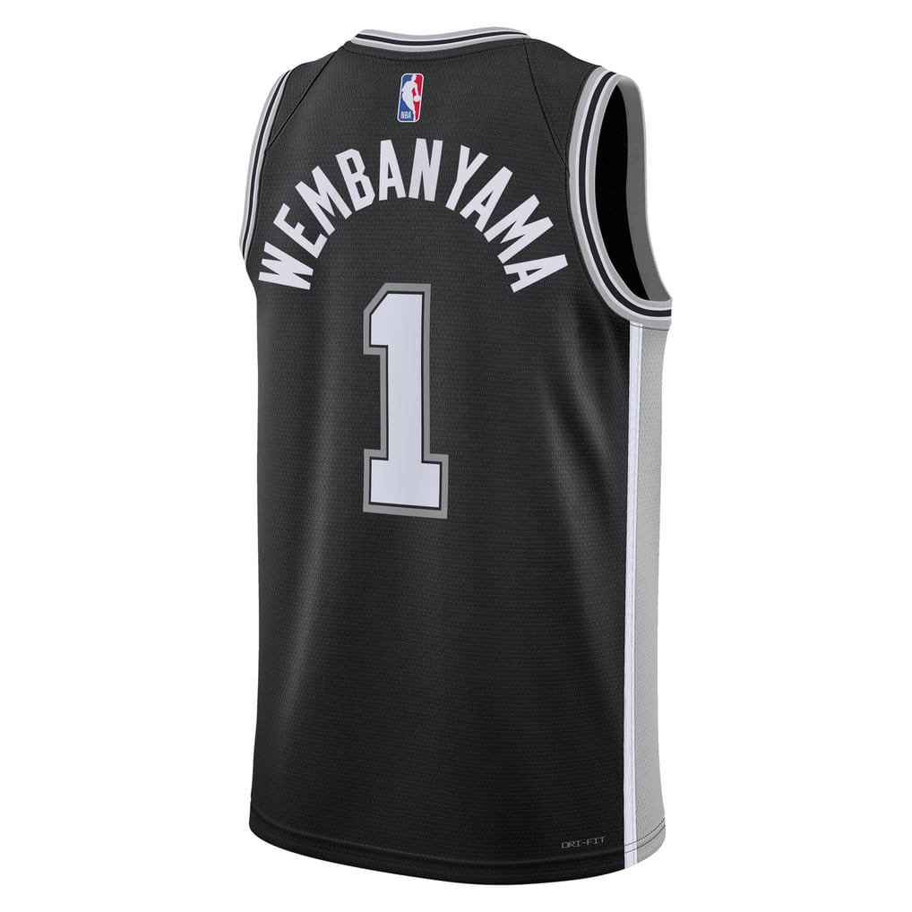 Nike Victor Wembanyama #1 San Antonio Spurs Black Icon Edition Swingman Jersey
