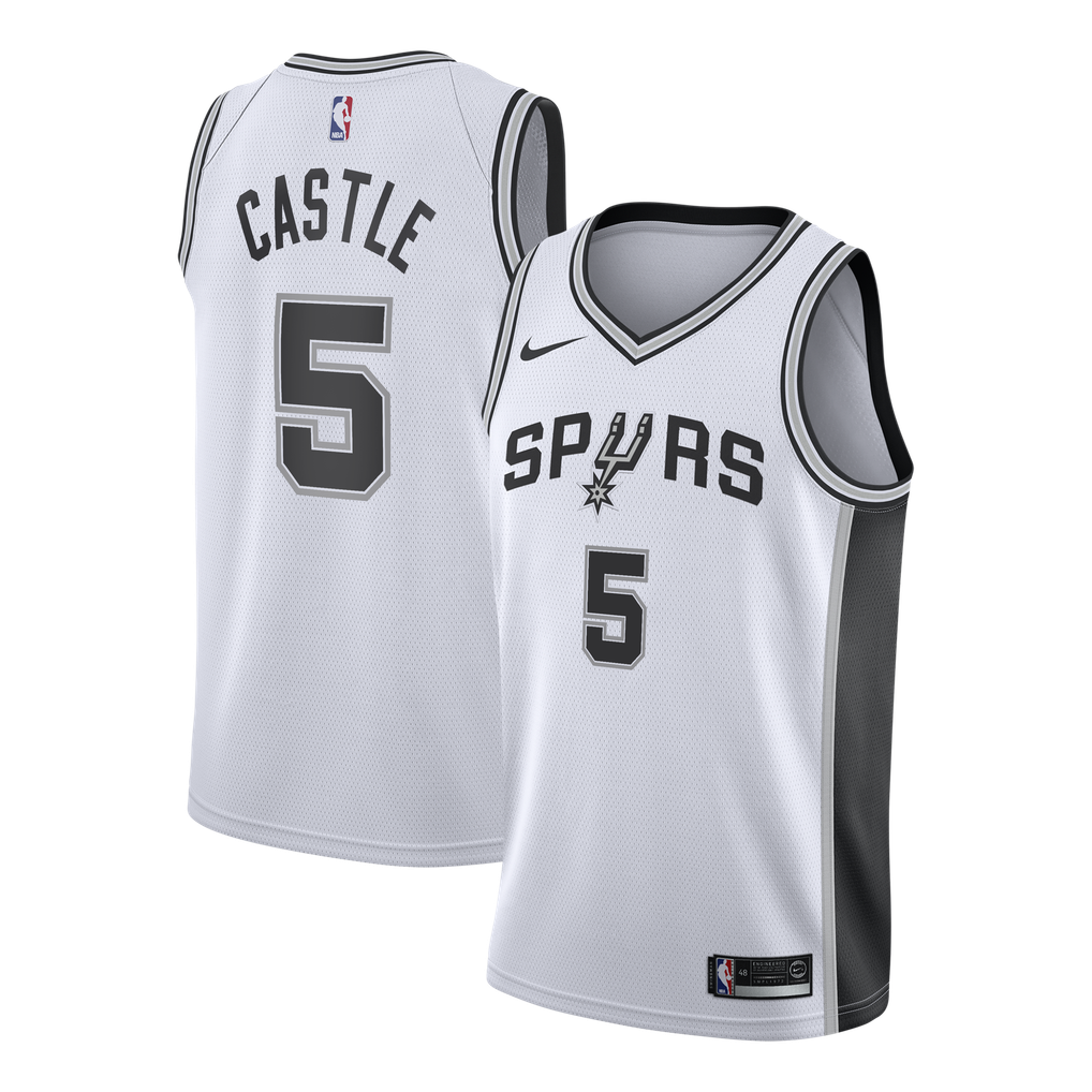 Nike Stephon Castle #5 San Antonio Spurs White Association Edition Swingman Jersey