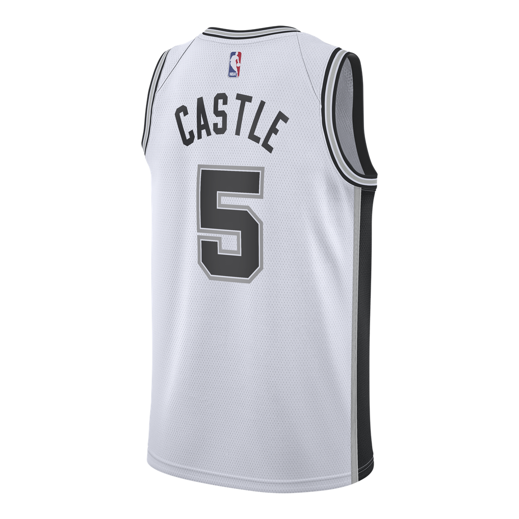 Nike Stephon Castle #5 San Antonio Spurs White Association Edition Swingman Jersey