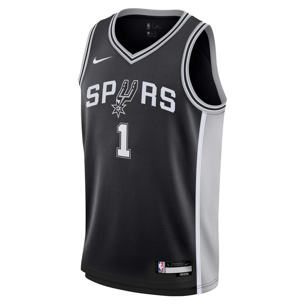 Nike Victor Wembanyama #1 San Antonio Spurs Black Icon Edition Swingman Jersey