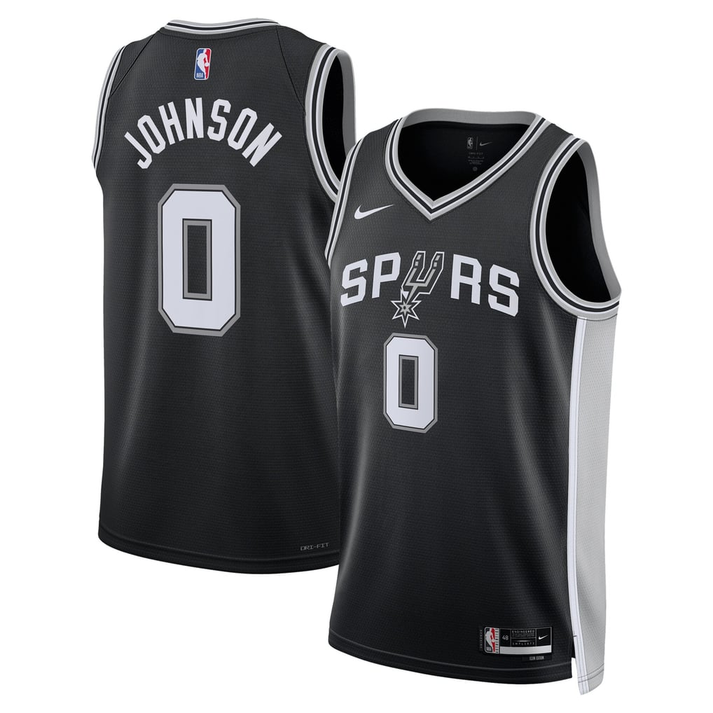 Nike Keldon Johnson #0 San Antonio Spurs Black Icon Edition Swingman Jersey