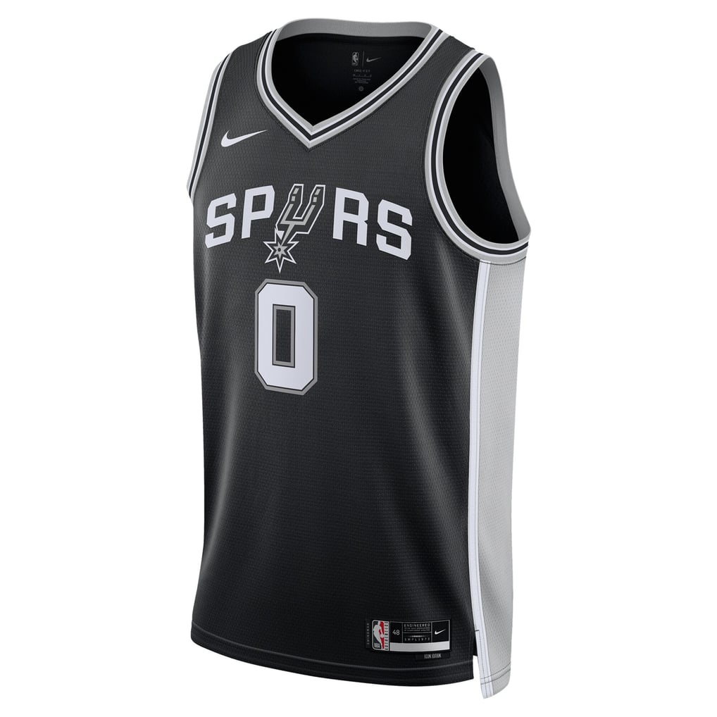 Nike Keldon Johnson #0 San Antonio Spurs Black Icon Edition Swingman Jersey