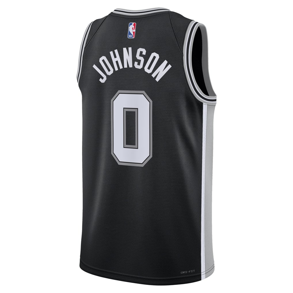 Nike Keldon Johnson #0 San Antonio Spurs Black Icon Edition Swingman Jersey