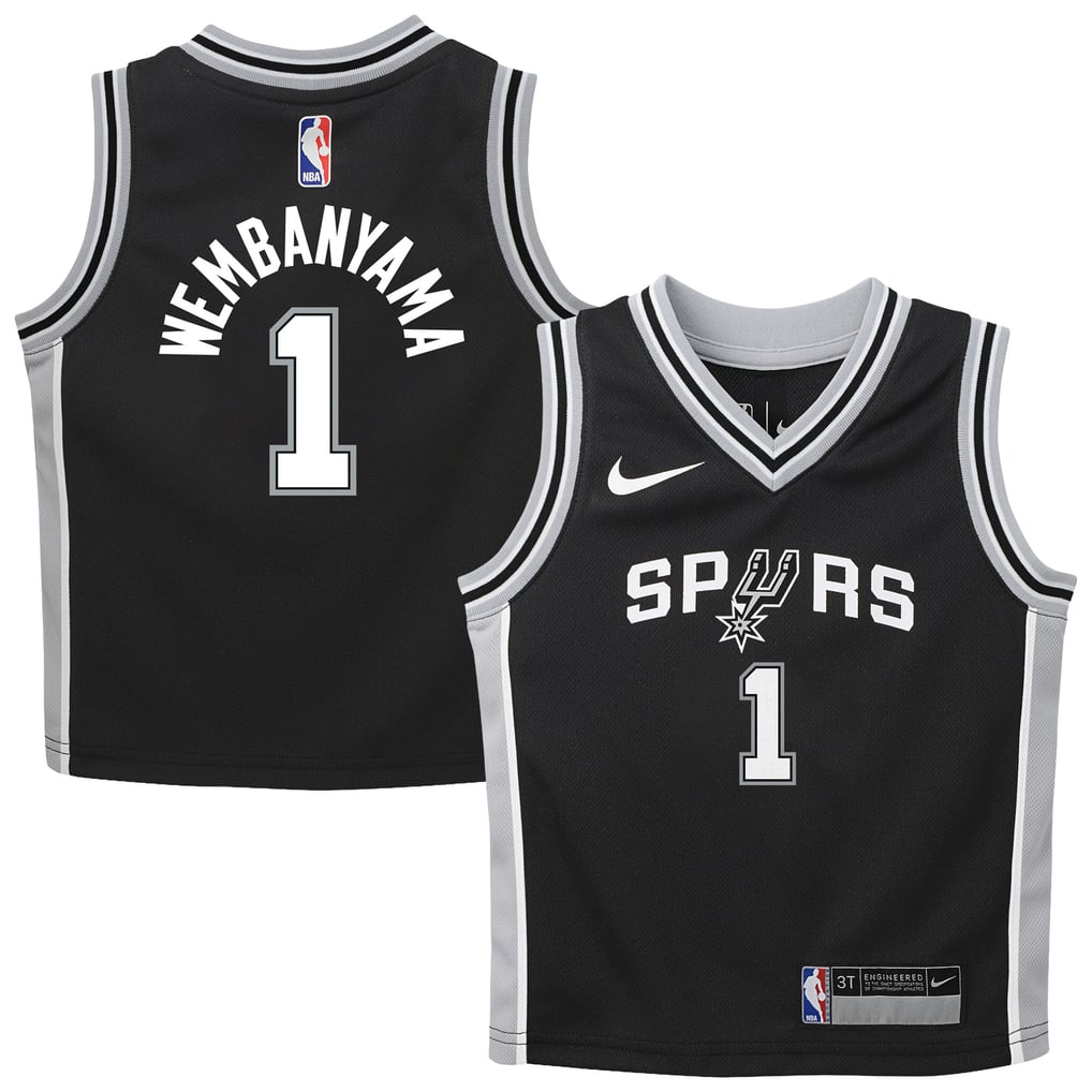 Nike Victor Wembanyama #1 San Antonio Spurs Black Icon Edition Toddler Jersey