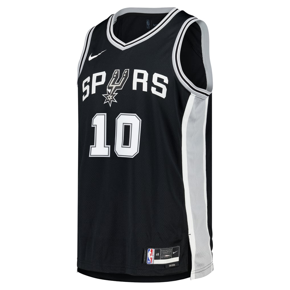 Nike Jeremy Sochan #10 San Antonio Spurs Black Icon Edition Swingman Jersey