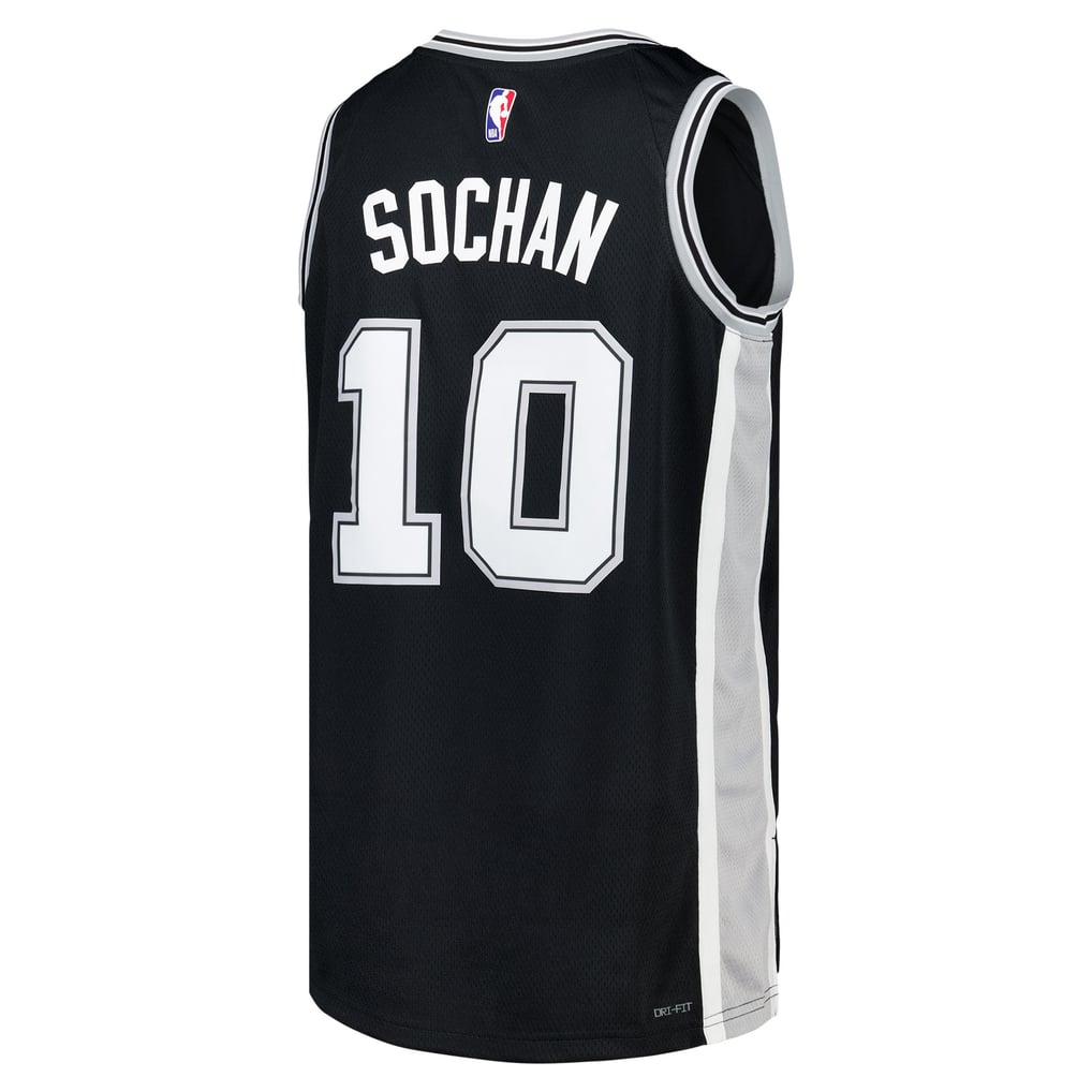 Nike Jeremy Sochan #10 San Antonio Spurs Black Icon Edition Swingman Jersey