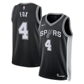 Nike De'Aaron Fox #4 San Antonio Spurs Black Icon Jersey