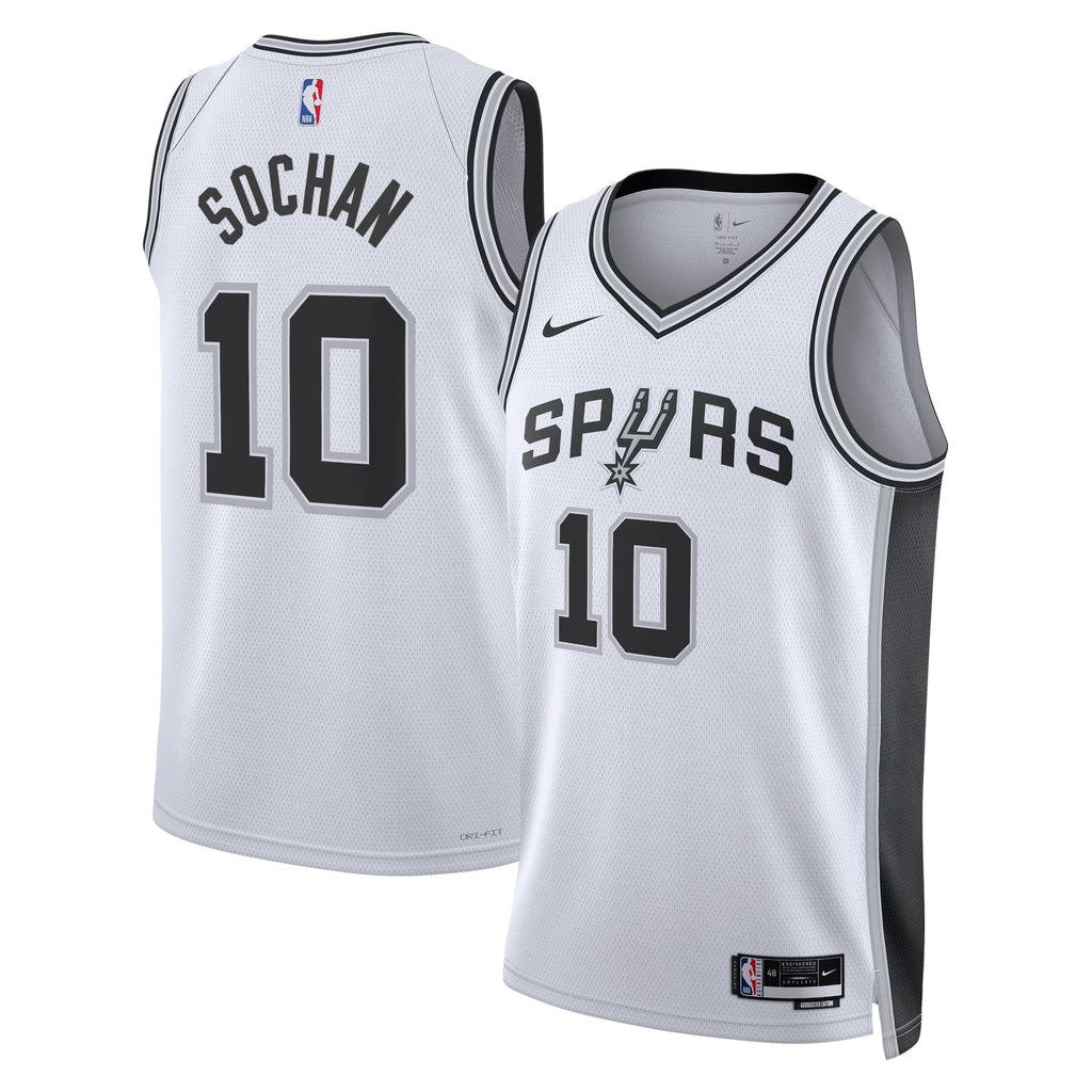 Nike Jeremy Sochan #10 San Antonio Spurs White Association Jersey
