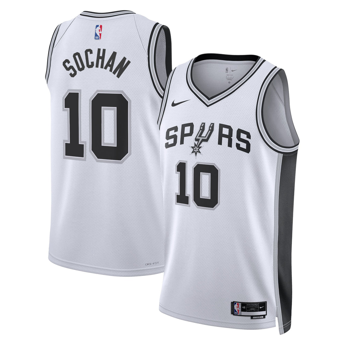 Nike Jeremy Sochan #10 San Antonio Spurs White Association Jersey