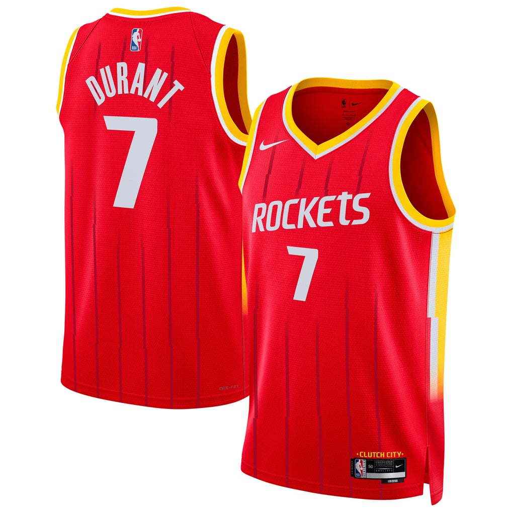 Nike Kevin Durant #7 Houston Rockets Red City Edition Jersey