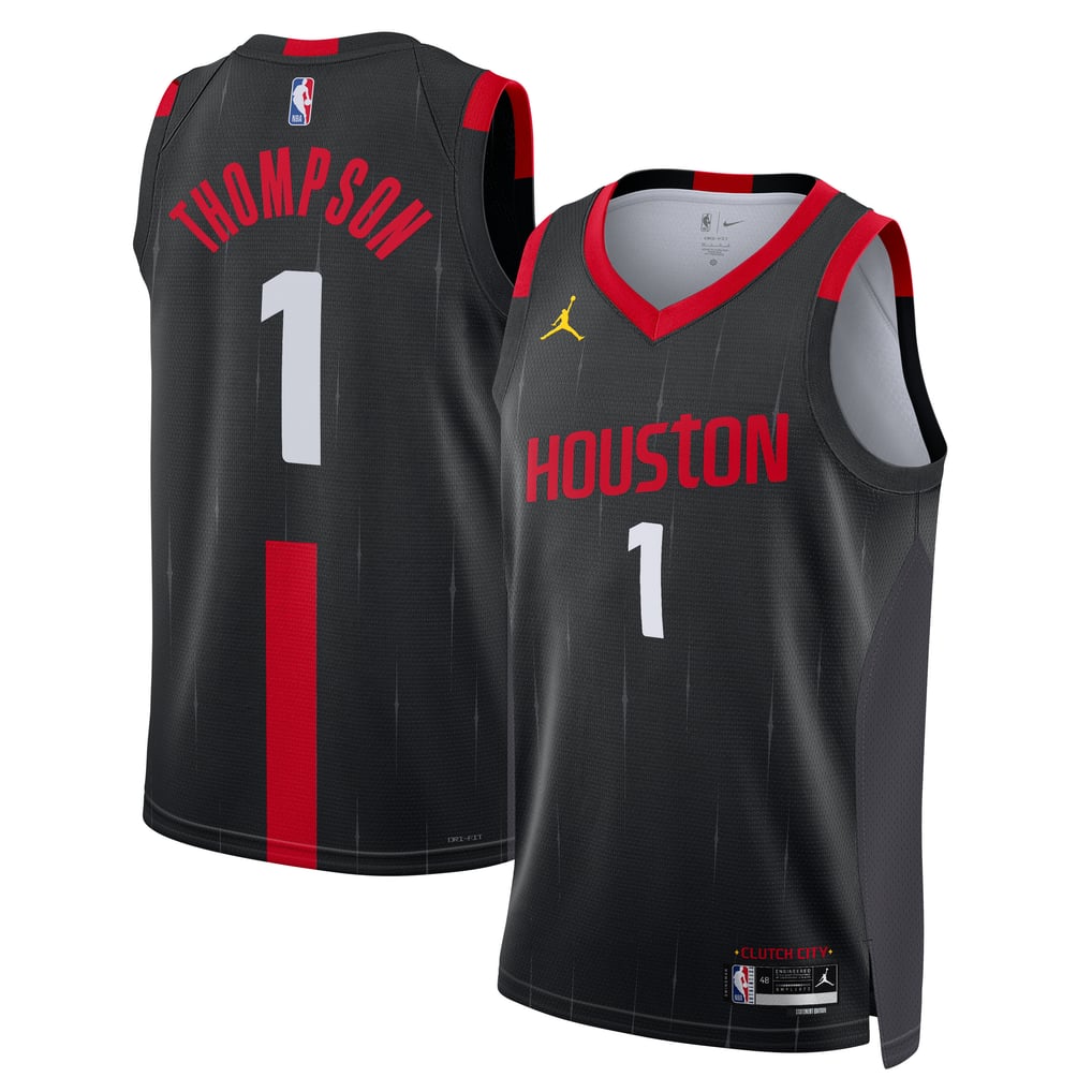 Jordan Brand Amen Thompson #1 Houston Rockets Black Statement Edition Jersey