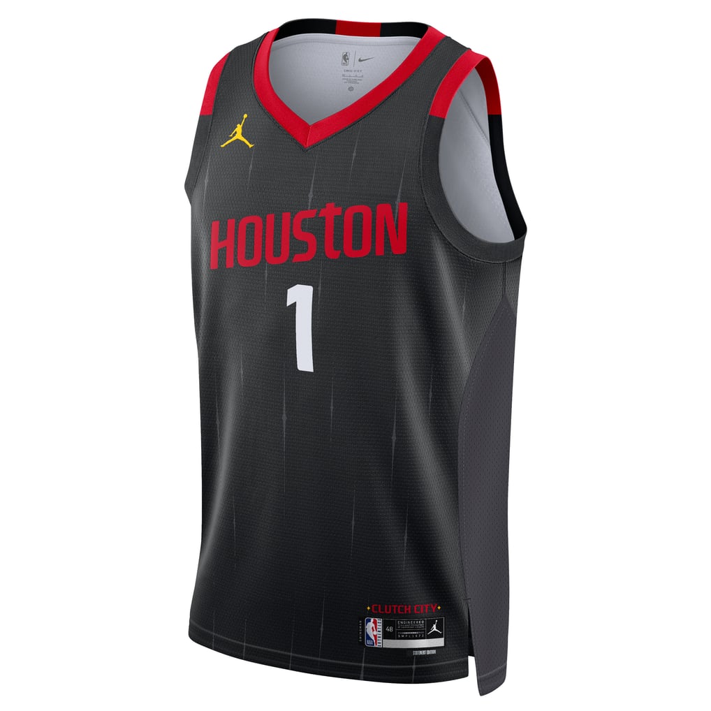 Jordan Brand Amen Thompson #1 Houston Rockets Black Statement Edition Jersey