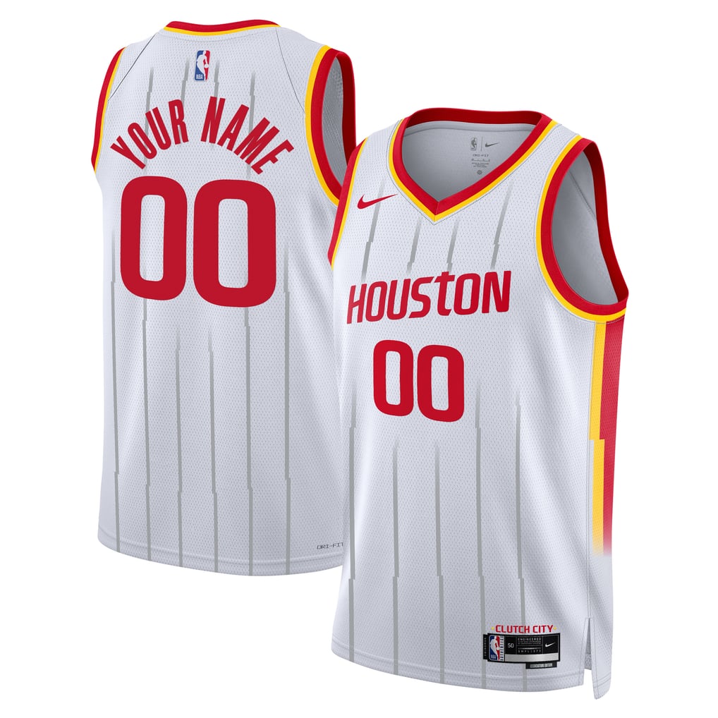 Nike Custom #00 Houston Rockets White City Edition Jersey