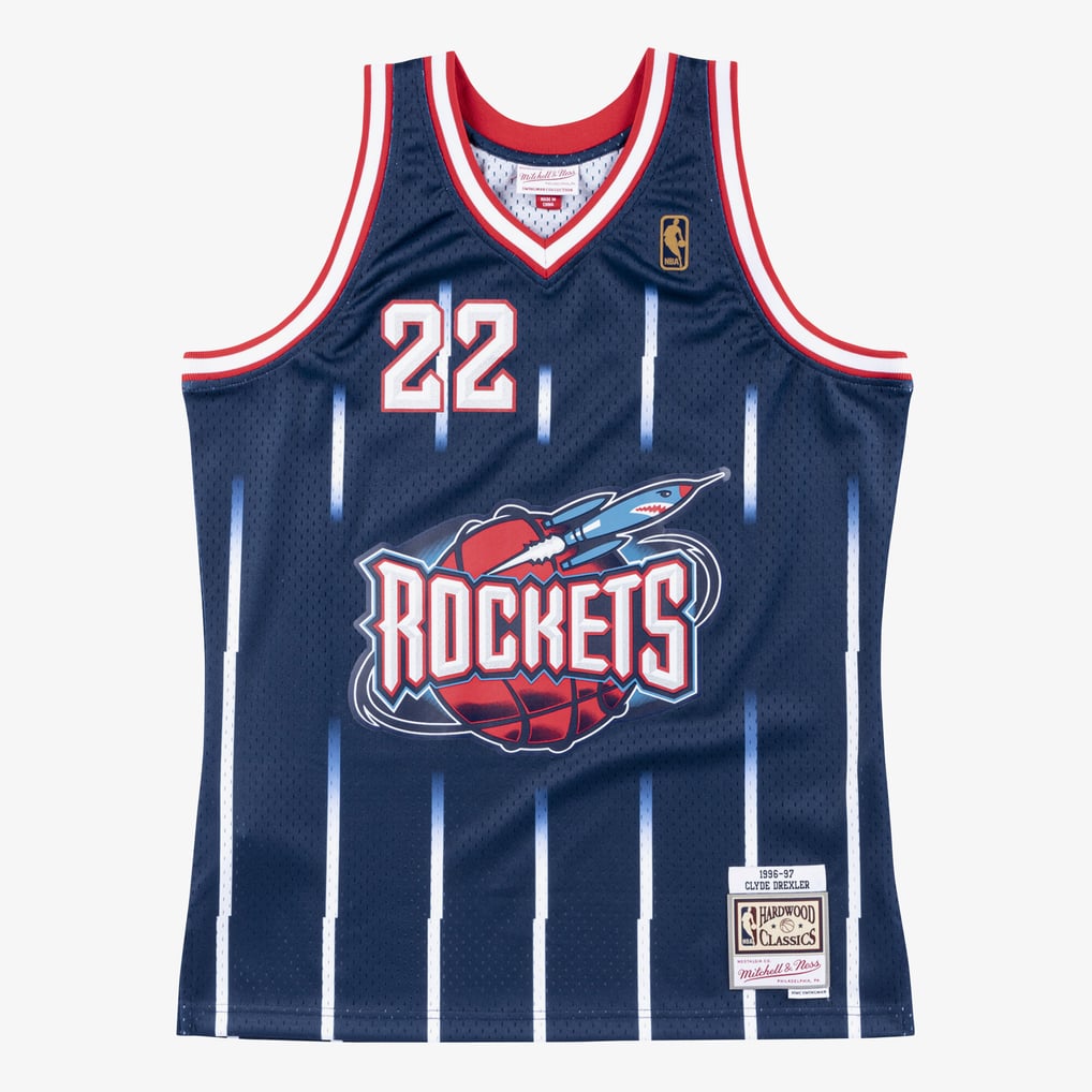 Mitchell & Ness Clyde Drexler #22 Houston Rockets 1996-97 Hardwood Classics Swingman Jersey