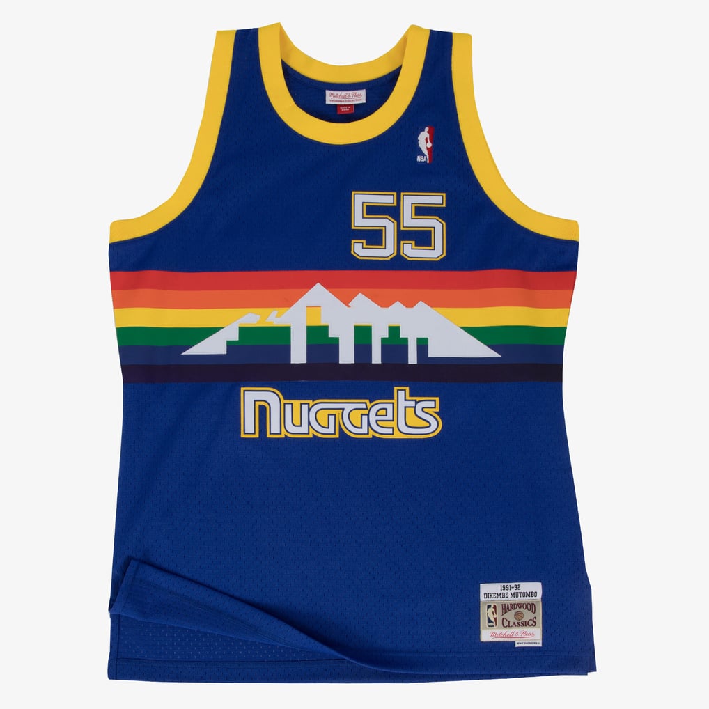 Mitchell & Ness Denver Nuggets Dikembe Mutombo #55 1991-92 Hardwood Classics Swingman Jersey