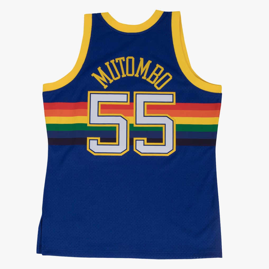 Mitchell & Ness Denver Nuggets Dikembe Mutombo #55 1991-92 Hardwood Classics Swingman Jersey