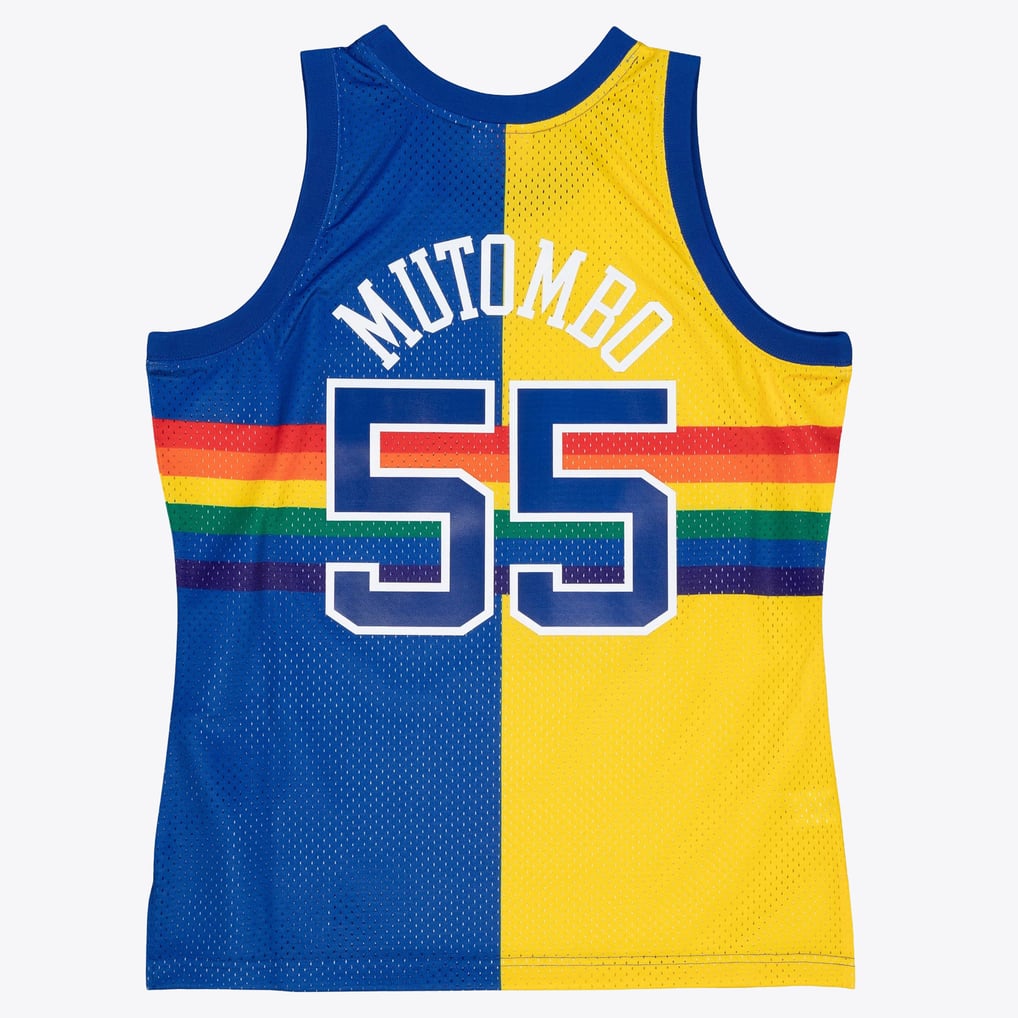 Mitchell & Ness Denver Nuggets Dikembe Mutombo #55 1991-92 Split Hardwood Classics Swingman Jersey
