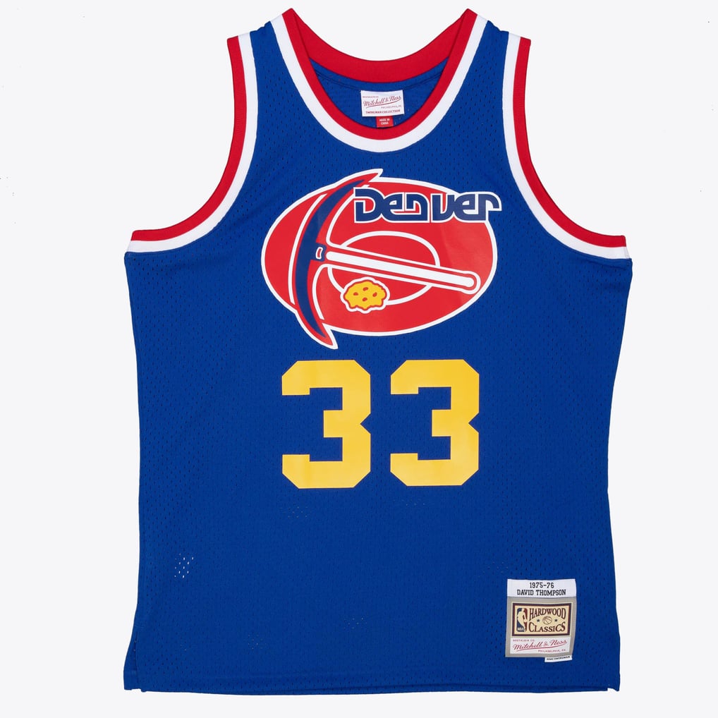 Nike nba store Mitchell & Ness Denver Nuggets David Thompson #33 1975-76 Hardwood Classics Swingman Jersey basketball jerseys