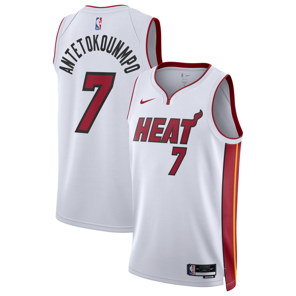 Nike Miami Heat Giannis Antetokounmpo #7 Swingman Jersey – White Association Edition
