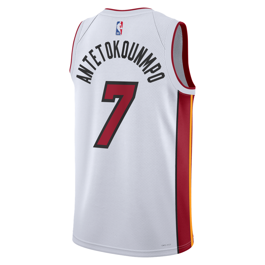 Nike Miami Heat Giannis Antetokounmpo #7 Swingman Jersey – White Association Edition