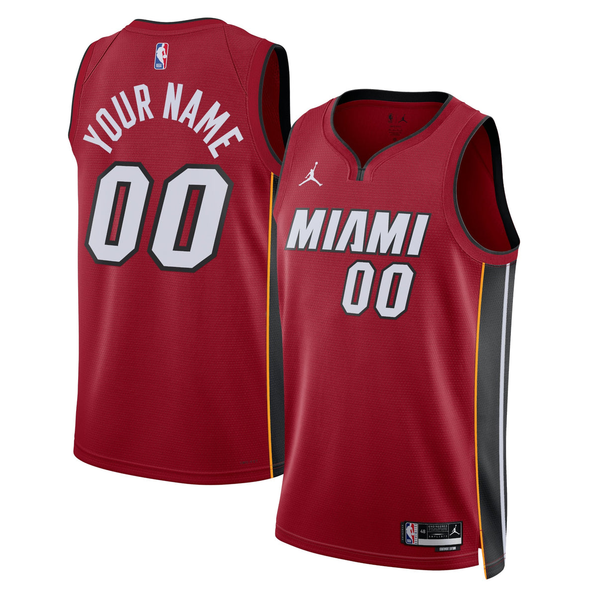 Jordan Brand Miami Heat #00 Custom Swingman Jersey – Red Statement Edition