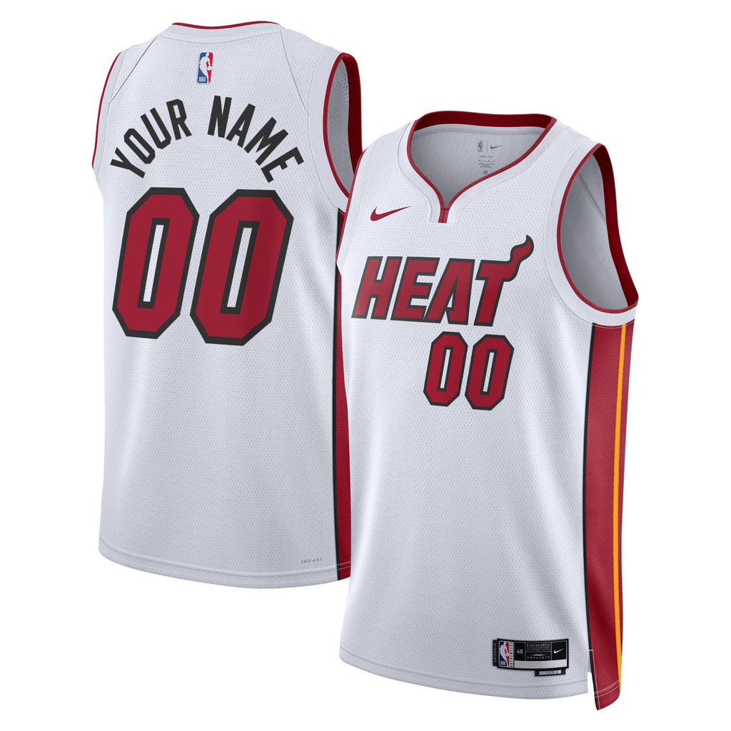 Nike Miami Heat #00 Custom Swingman Jersey – White Association Edition