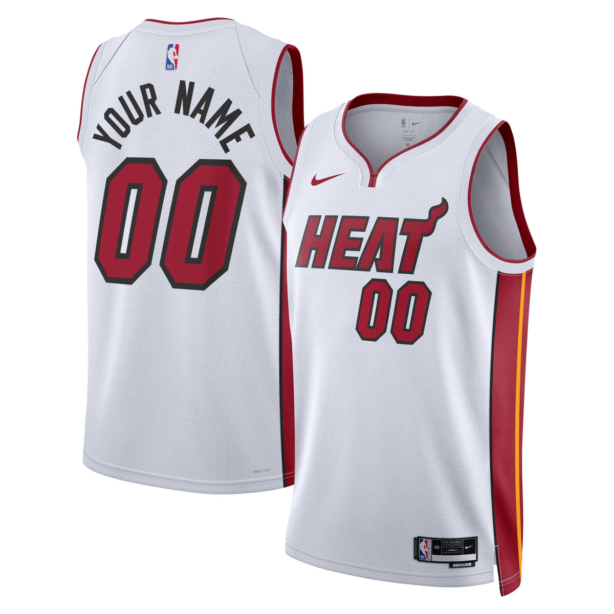 Nike Miami Heat #00 Custom Swingman Jersey – White Association Edition