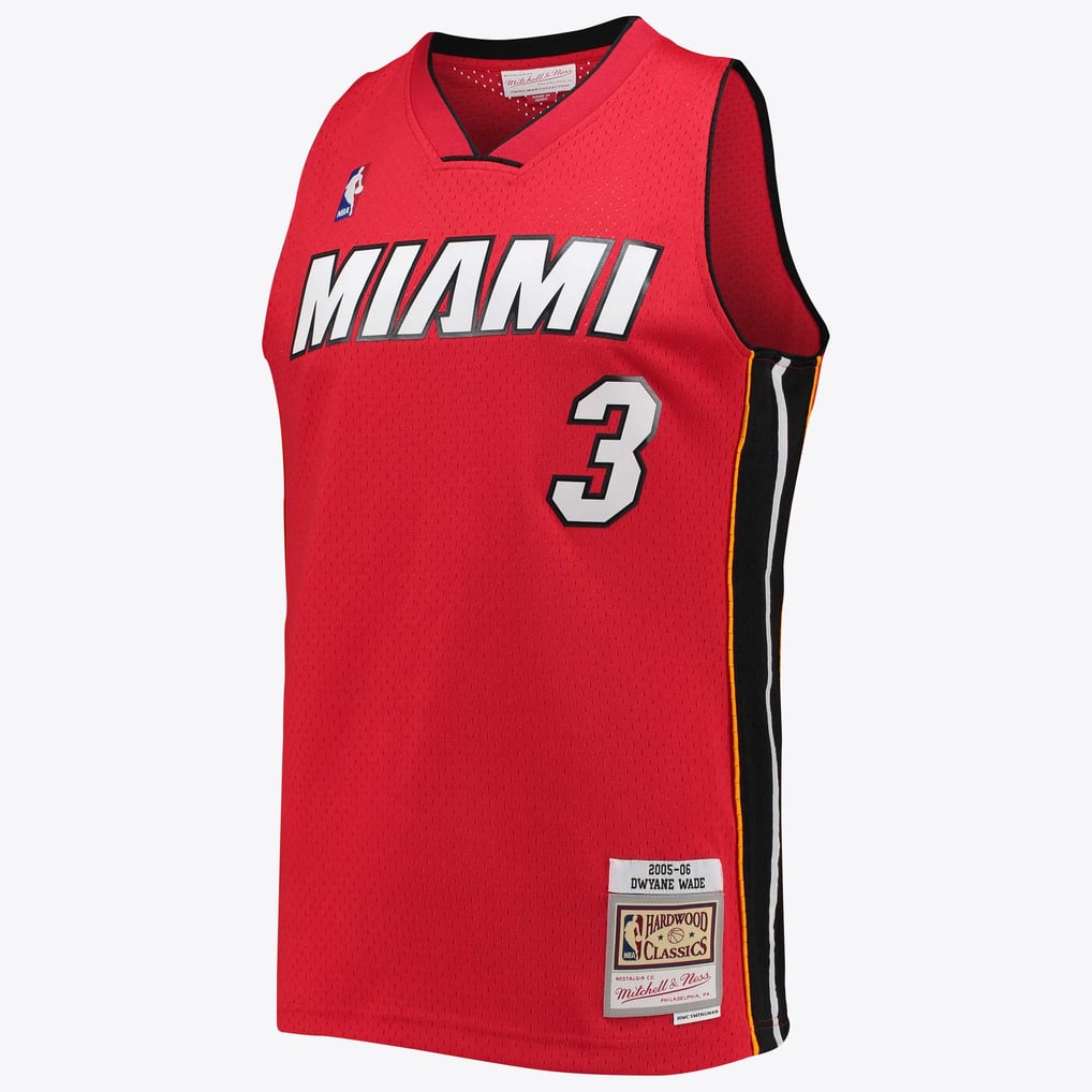 Nike nba store Mitchell & Ness Miami Heat Dwyane Wade #3 Hardwood Classics 2005-06 Swingman Jersey – Red basketball jerseys