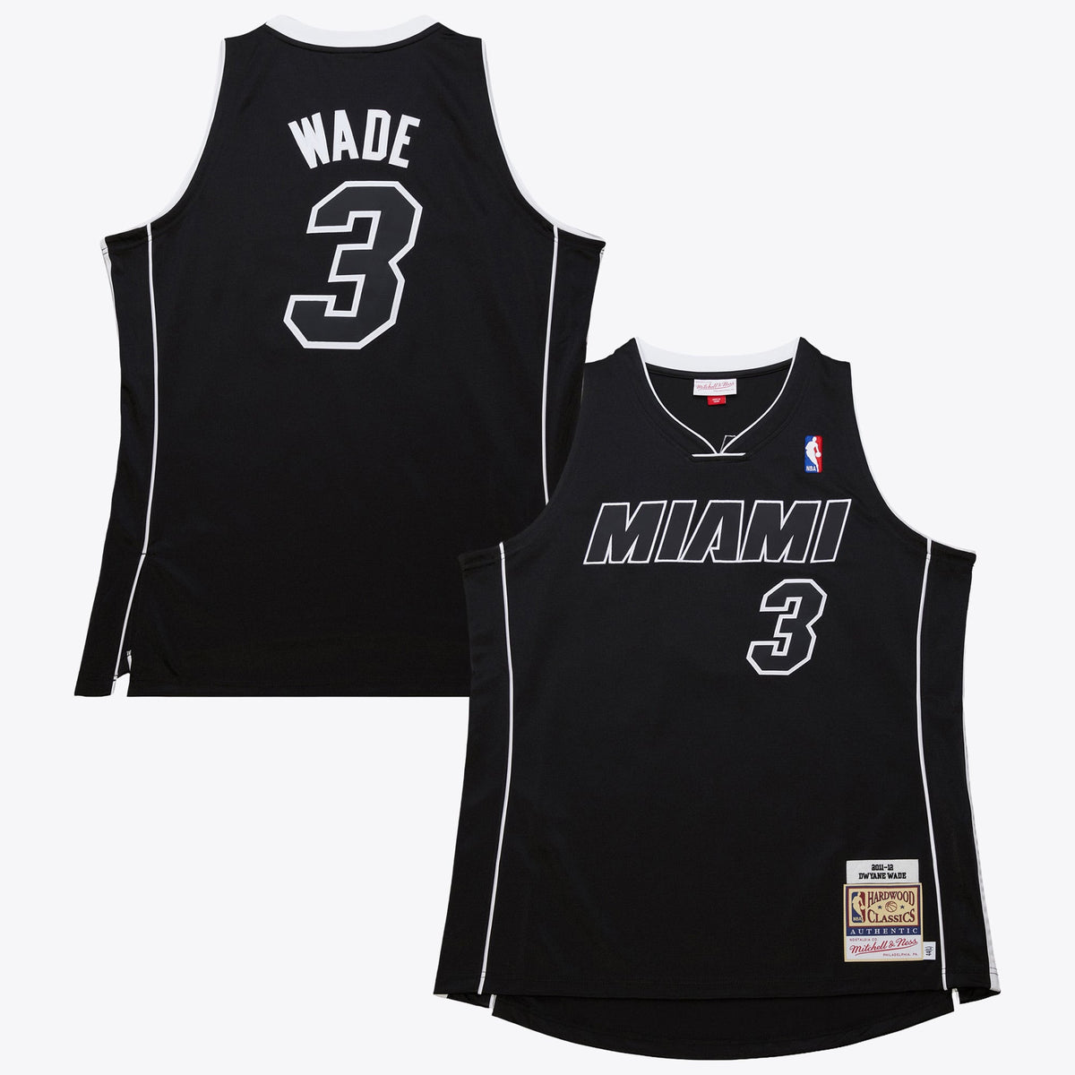 Nike nba store Mitchell & Ness Miami Heat Dwyane Wade #3 Hardwood Classics 2011-12 Authentic Jersey – Black  basketball jerseys