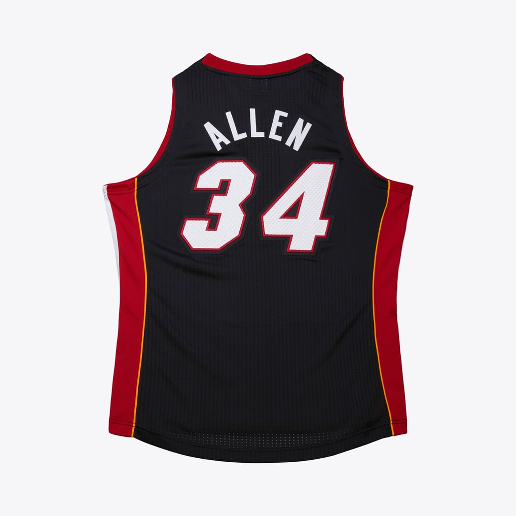 Nike nba store Mitchell & Ness Miami Heat Ray Allen #34 Hardwood Classics 2012-13 Authentic Finals Jersey – Black basketball jerseys