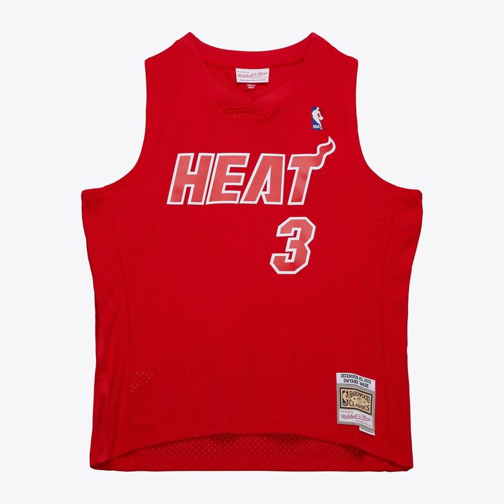 Nike nba store Mitchell & Ness Miami Heat Dwyane Wade #3 Hardwood Classics Christmas Da basketball jerseysy Swingman Jersey – Red
