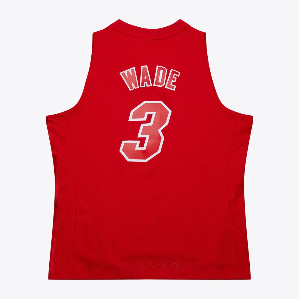 Nike nba store Mitchell & Ness Miami Heat Dwyane Wade #3 Hardwood Classics Christmas Da basketball jerseysy Swingman Jersey – Red