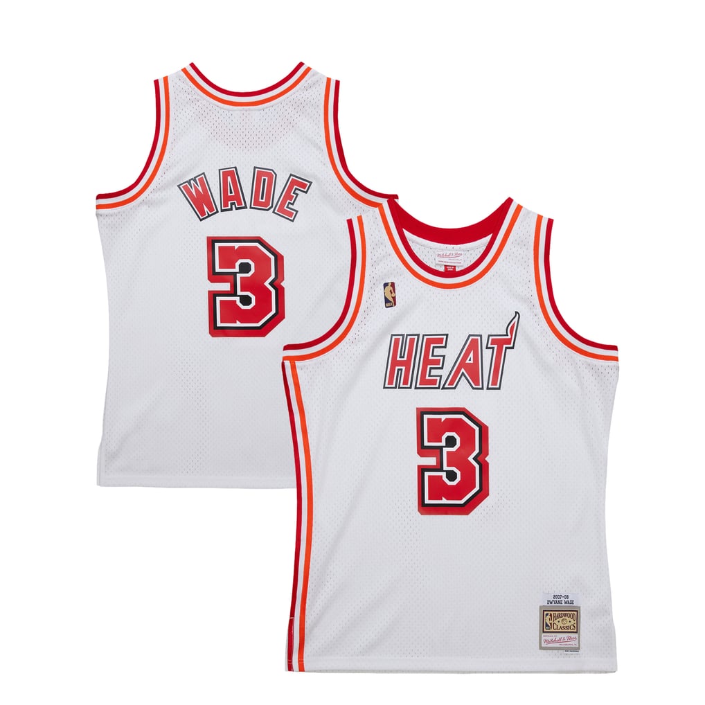 Nike nba store Mitchell & Ness Miami Heat Dwyane Wade #3 Hardwood Classics 2007-08 Swingman Jersey – White basketball jerseys