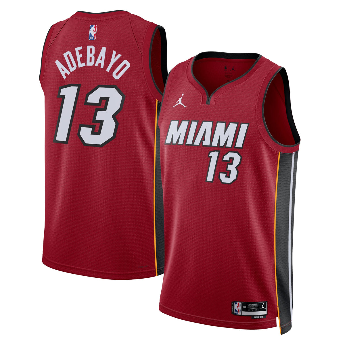 Nike nba store Jordan Brand Miami Heat Bam Adebayo #13 Statement Edition Swingman Jersey – Red basketball jerseys