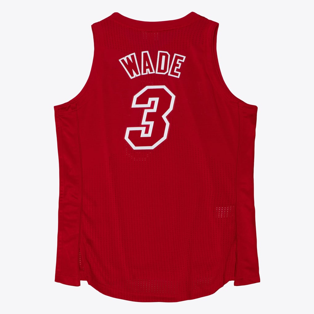 Nike nba store Mitchell & Ness Miami Heat Dwyane Wade #3 Hardwood Classics Christmas Day 2013 Authentic Jersey – Red basketball jerseys