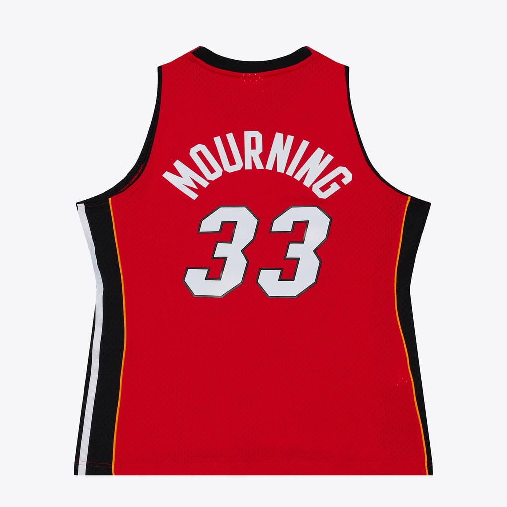 Nike nba store Mitchell & Ness Miami Heat Alonzo Mourning #33 Hardwood Classics 2005-06 basketball jerseys Swingman Jersey – Red