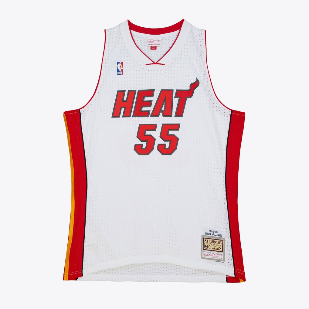 Nike nba store Mitchell & Ness Miami Heat Jason Williams #55 Hardwood Classics 2005-06 Swingman Jersey – White basketball jerseys