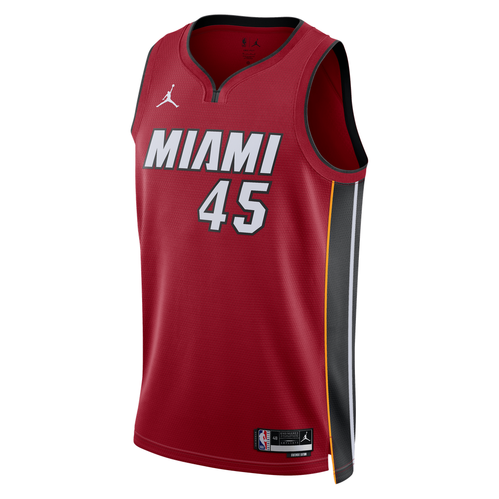 Nike nba store Jordan Brand Miami Heat Davion Mitchell #45 Statement Edition Swingman Jersey – Red basketball jerseys
