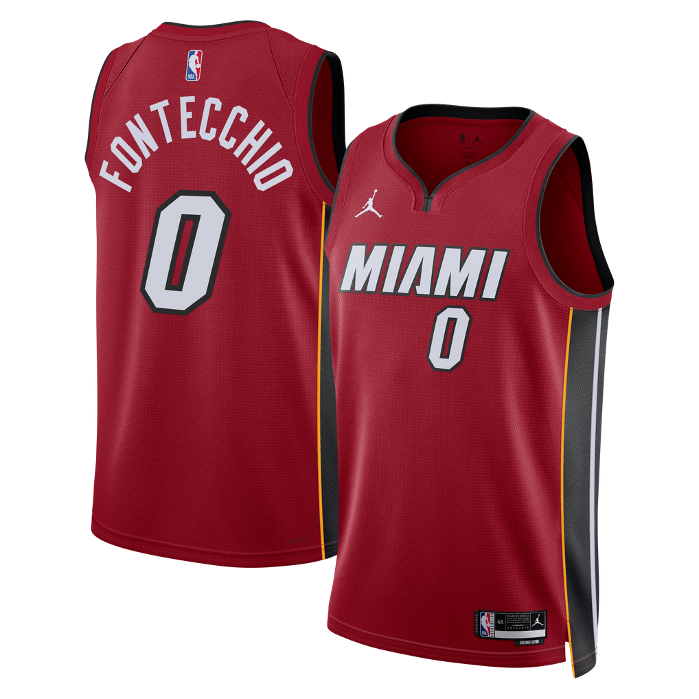 Nike nba store Jordan Brand Miami Heat Simone Fontecchio #0 Statement Edition Swingman Jersey – Red basketball jerseys