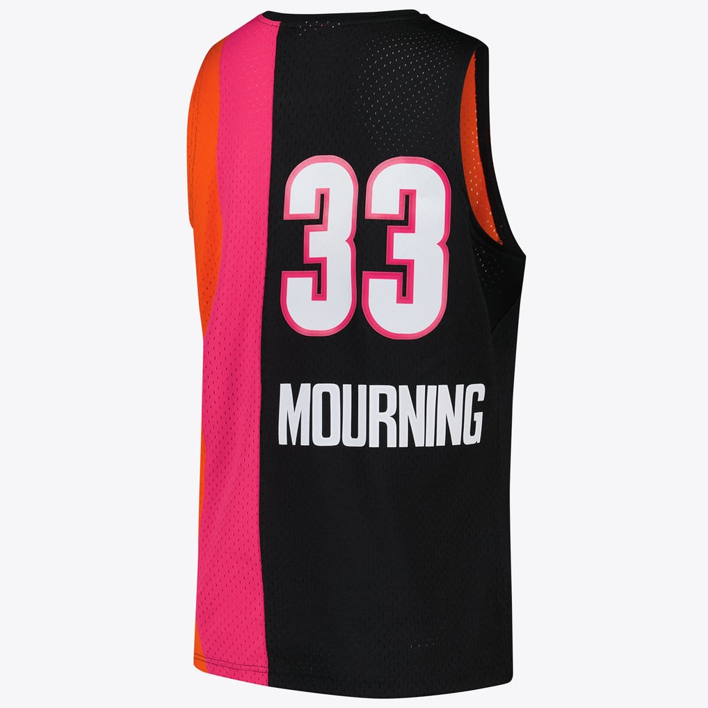 Nike nba store Mitchell & Ness Miami Heat Alonzo Mourning #33 Hardwood Classics 2005-06 Swingman Jersey – Black Multicolor basketball jerseys
