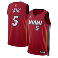 Nike nba store Jordan Brand Miami Heat Nikola Jović #5 Statement Edition Swingman Jersey – Red basketball jerseys