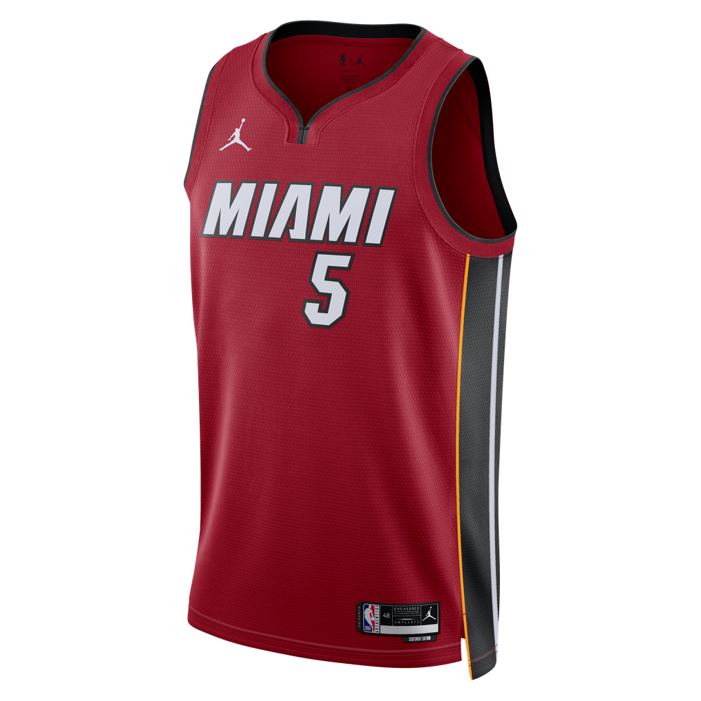 Nike nba store Jordan Brand Miami Heat Nikola Jović #5 Statement Edition Swingman Jersey – Red basketball jerseys