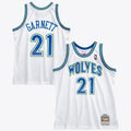 Mitchell & Ness Minnesota Timberwolves Kevin Garnett #21 Hardwood Classics 1995-96 Swingman Jersey – White