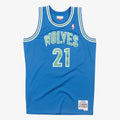 Mitchell & Ness Minnesota Timberwolves Kevin Garnett #21 Hardwood Classics 1995-96 Swingman Jersey – Blue