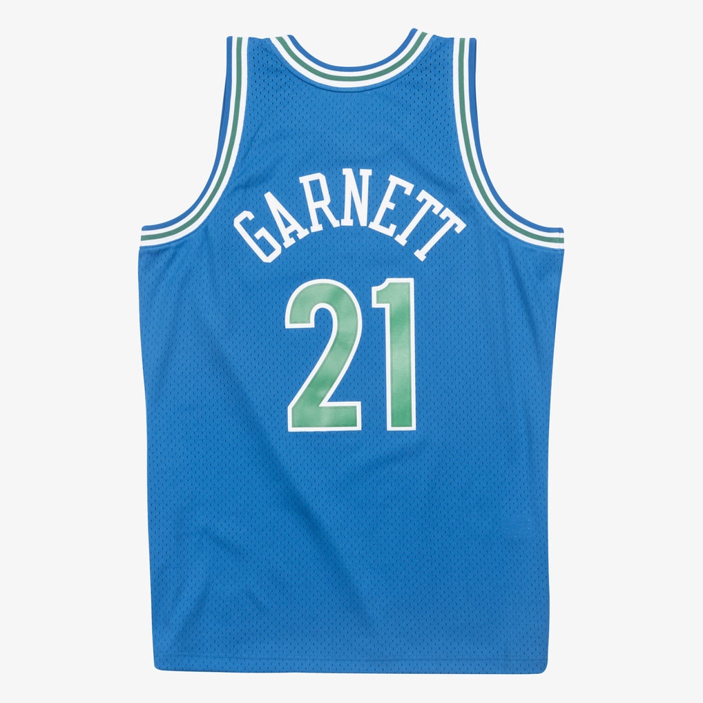 Mitchell & Ness Minnesota Timberwolves Kevin Garnett #21 Hardwood Classics 1995-96 Swingman Jersey – Blue