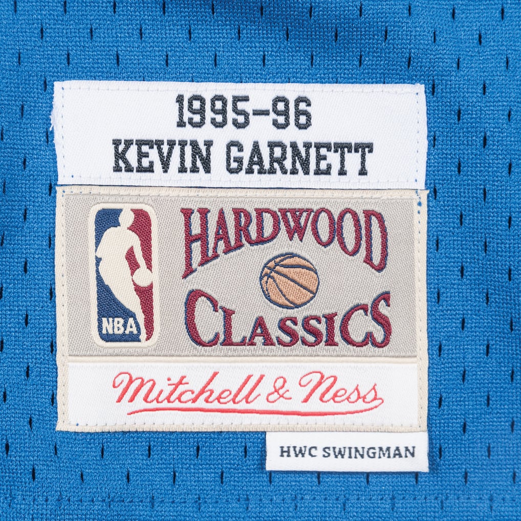 Mitchell & Ness Minnesota Timberwolves Kevin Garnett #21 Hardwood Classics 1995-96 Swingman Jersey – Blue