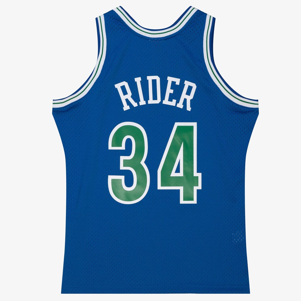 Mitchell & Ness Minnesota Timberwolves Isaiah Rider #34 Hardwood Classics 1993-94 Swingman Jersey – Blue