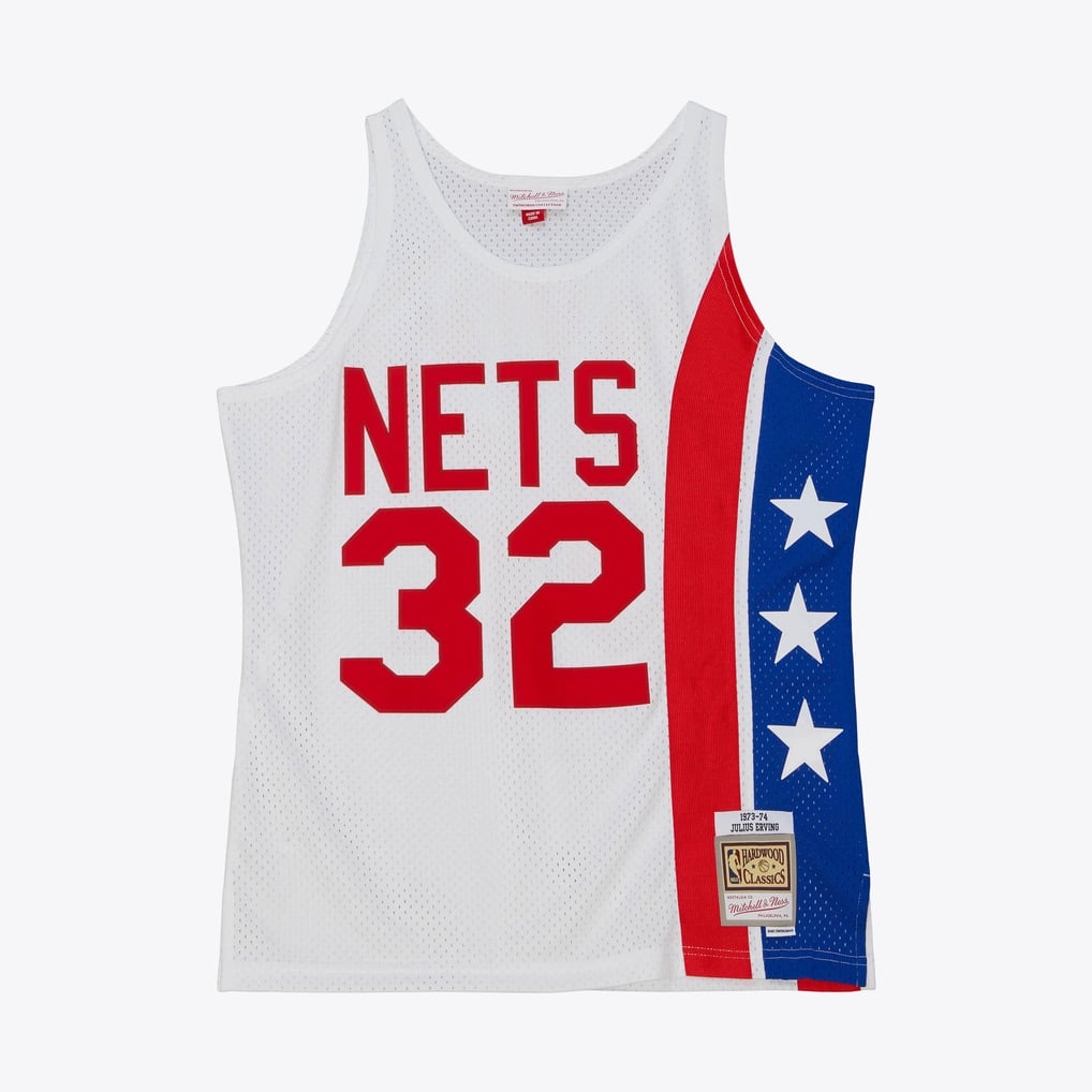 Mitchell & Ness New York Nets Julius Erving #32 Hardwood Classics 1973-74 Swingman Jersey – White