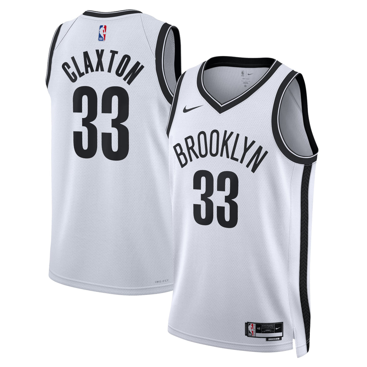 Nike Brooklyn Nets Nic Claxton #33 Association Edition Swingman Jersey – White
